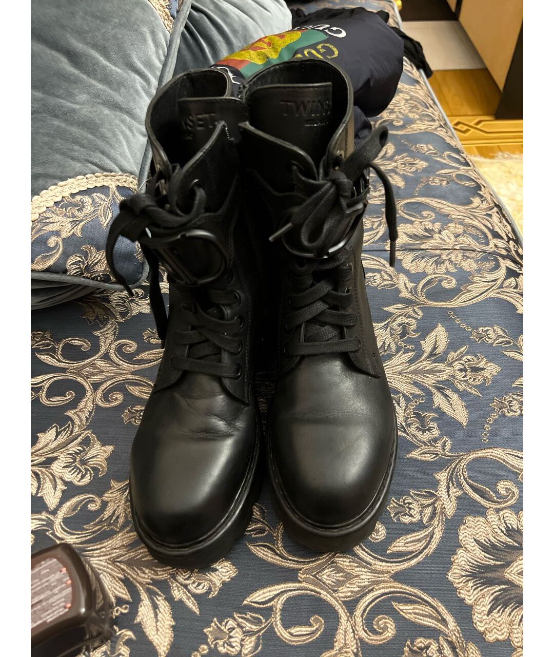 TWIN-SET Черные кожаные ботинки, фото 2