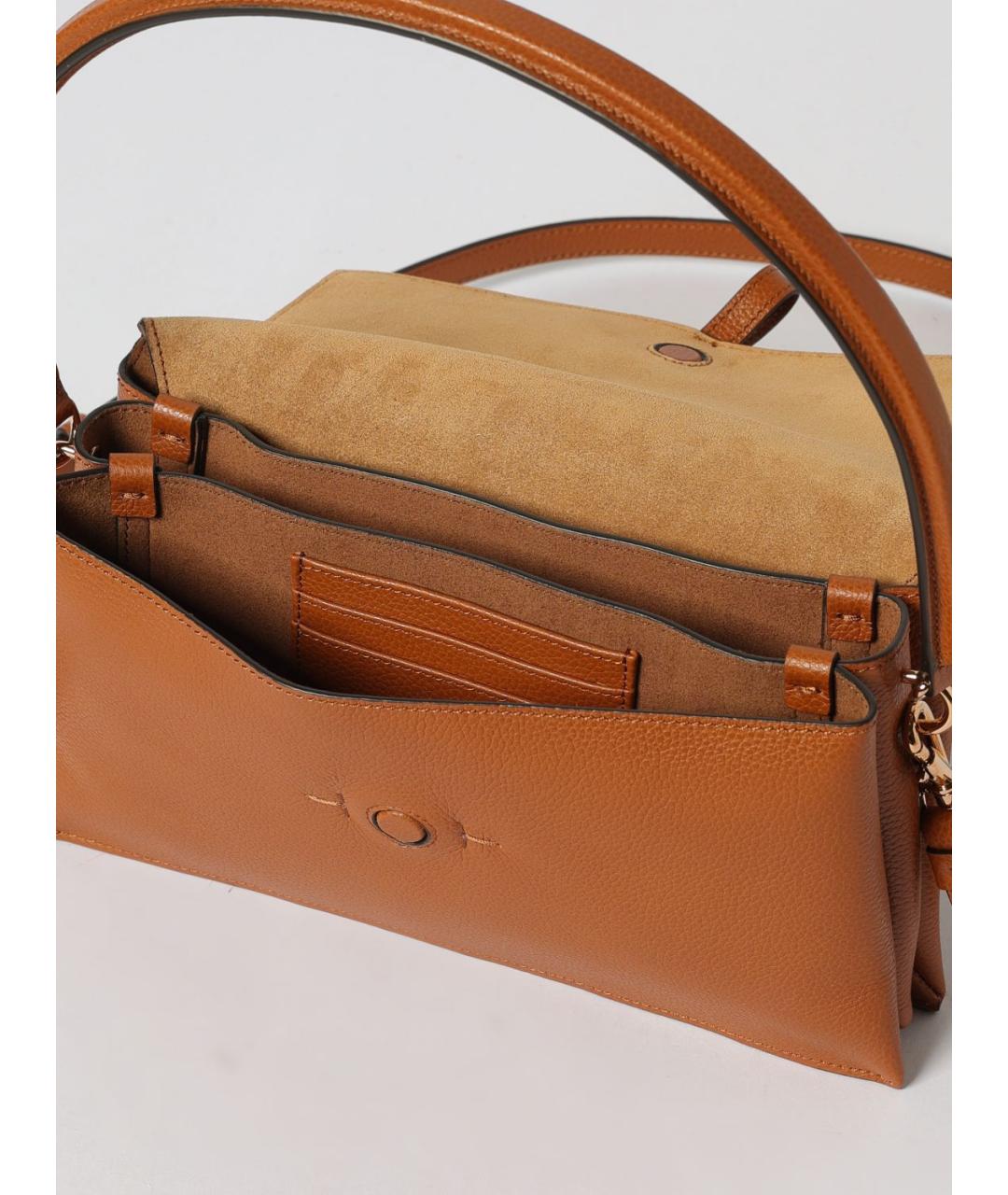 TOD'S Коричневая кожаная сумка через плечо, фото 4