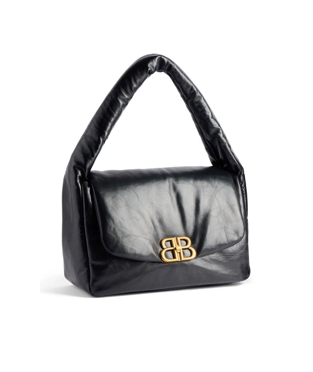 BALENCIAGA Черная кожаная сумка через плечо, фото 3