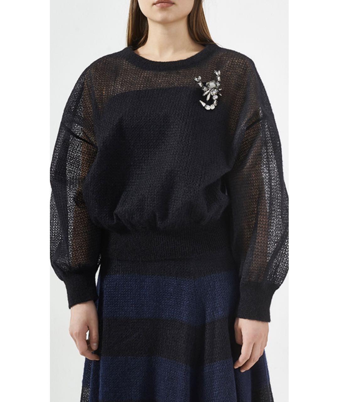 LES COPAINS Черный шерстяной джемпер / свитер, фото 2