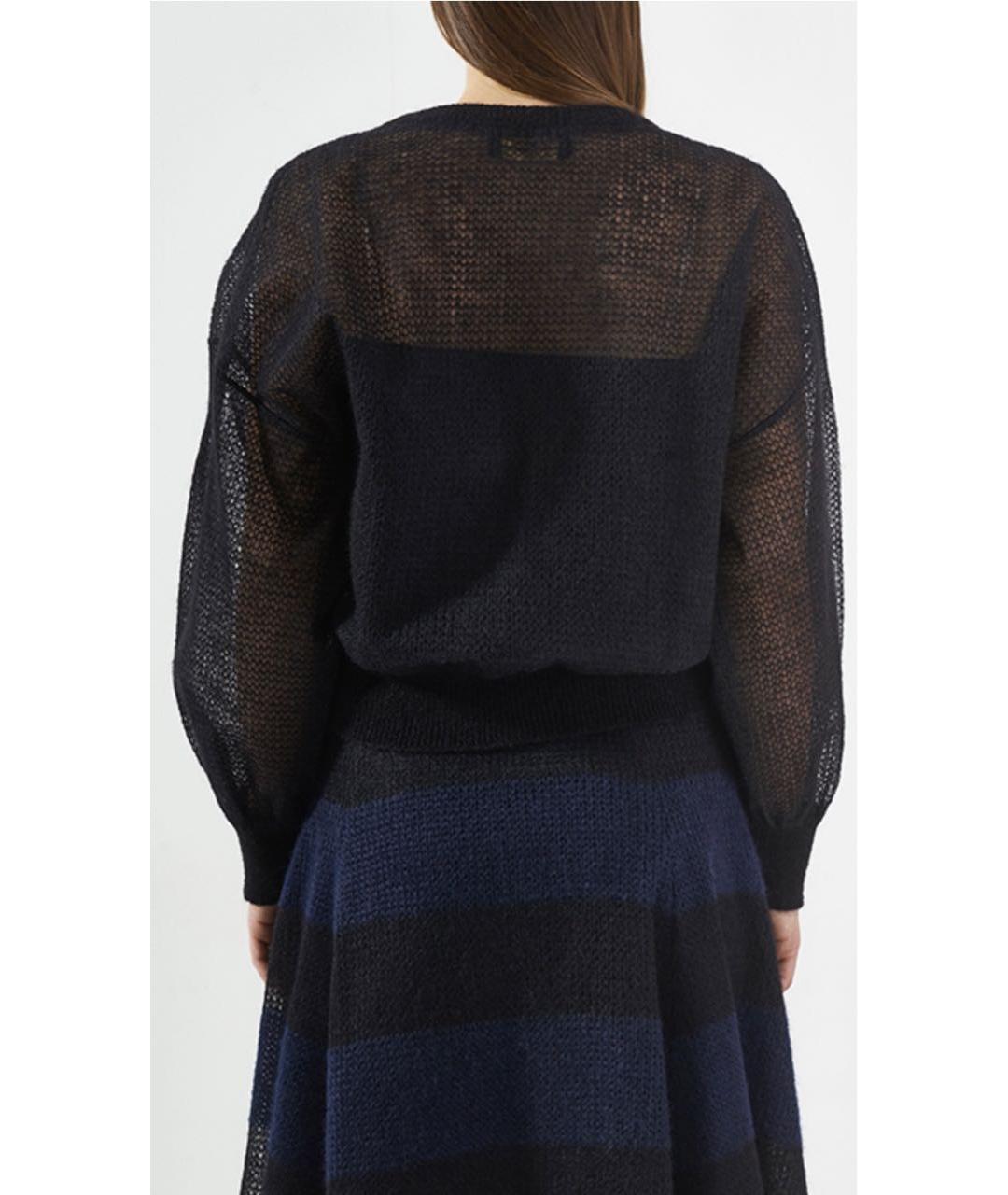 LES COPAINS Черный шерстяной джемпер / свитер, фото 3