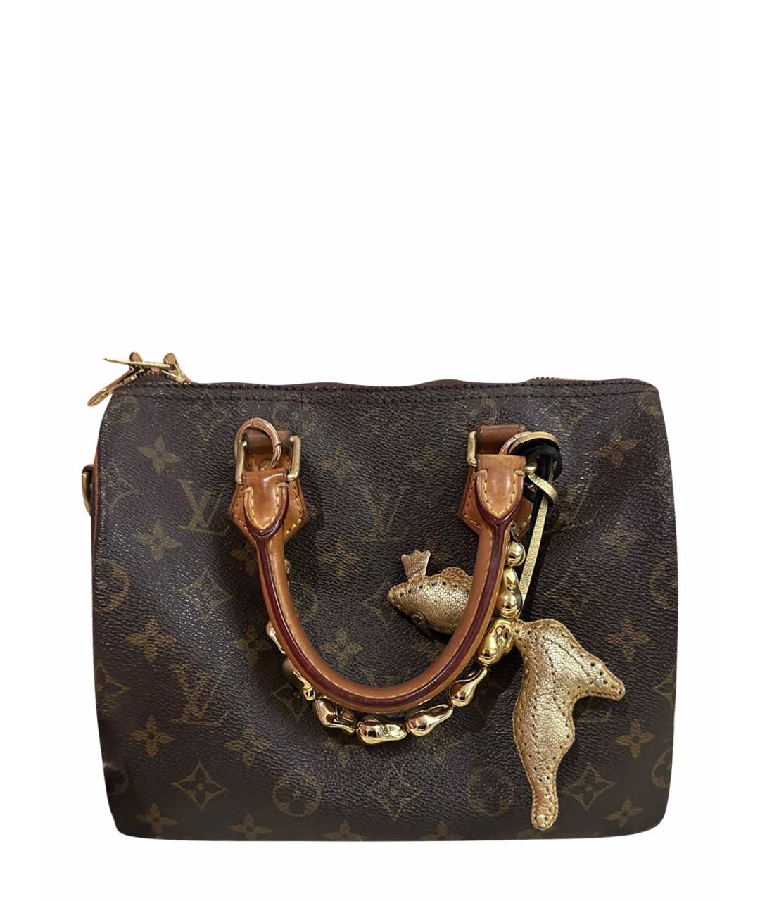 LOUIS VUITTON Коричневая кожаная сумка с короткими ручками, фото 1