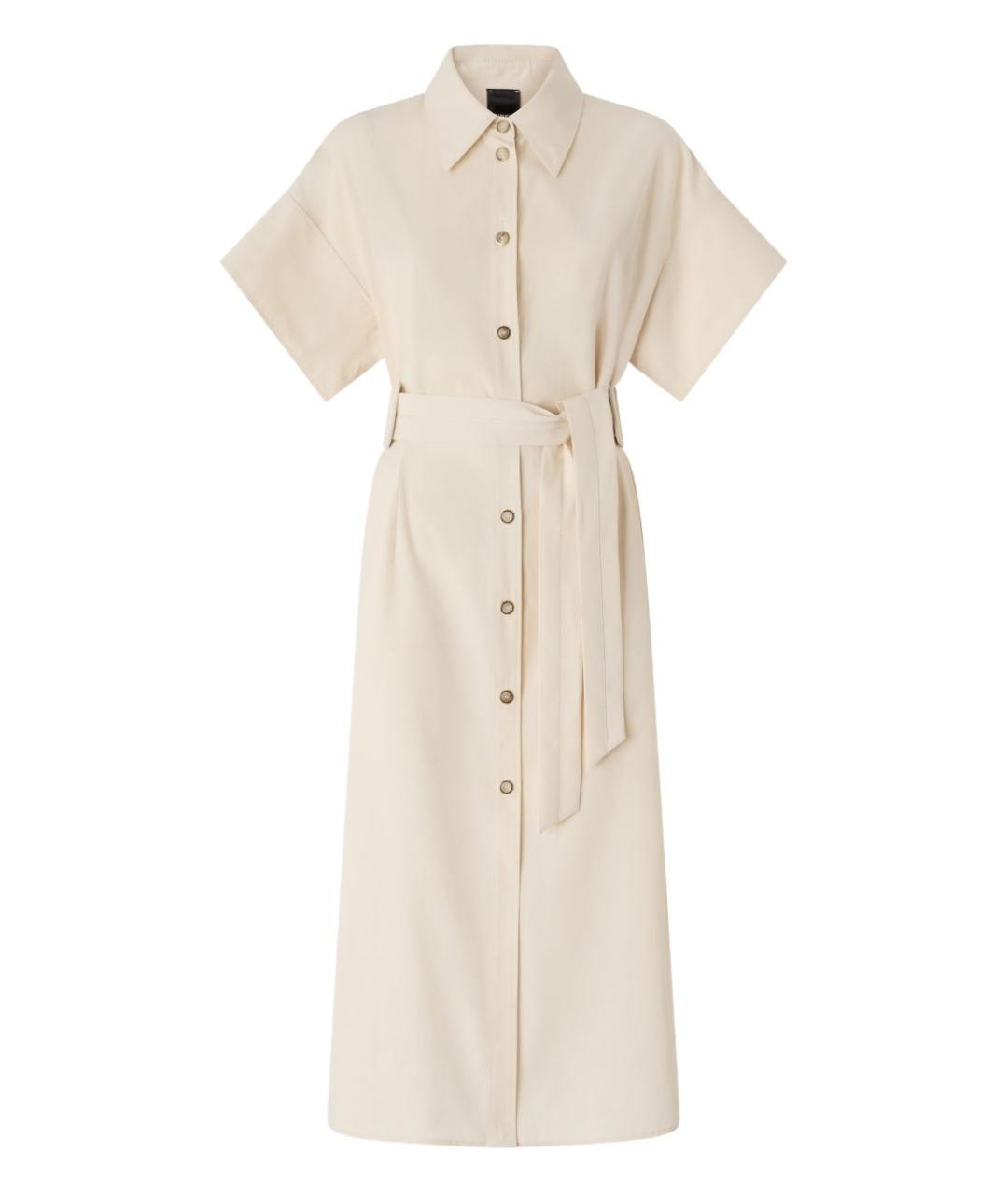 PINKO Бежевое хлопковое повседневное платье, фото 1