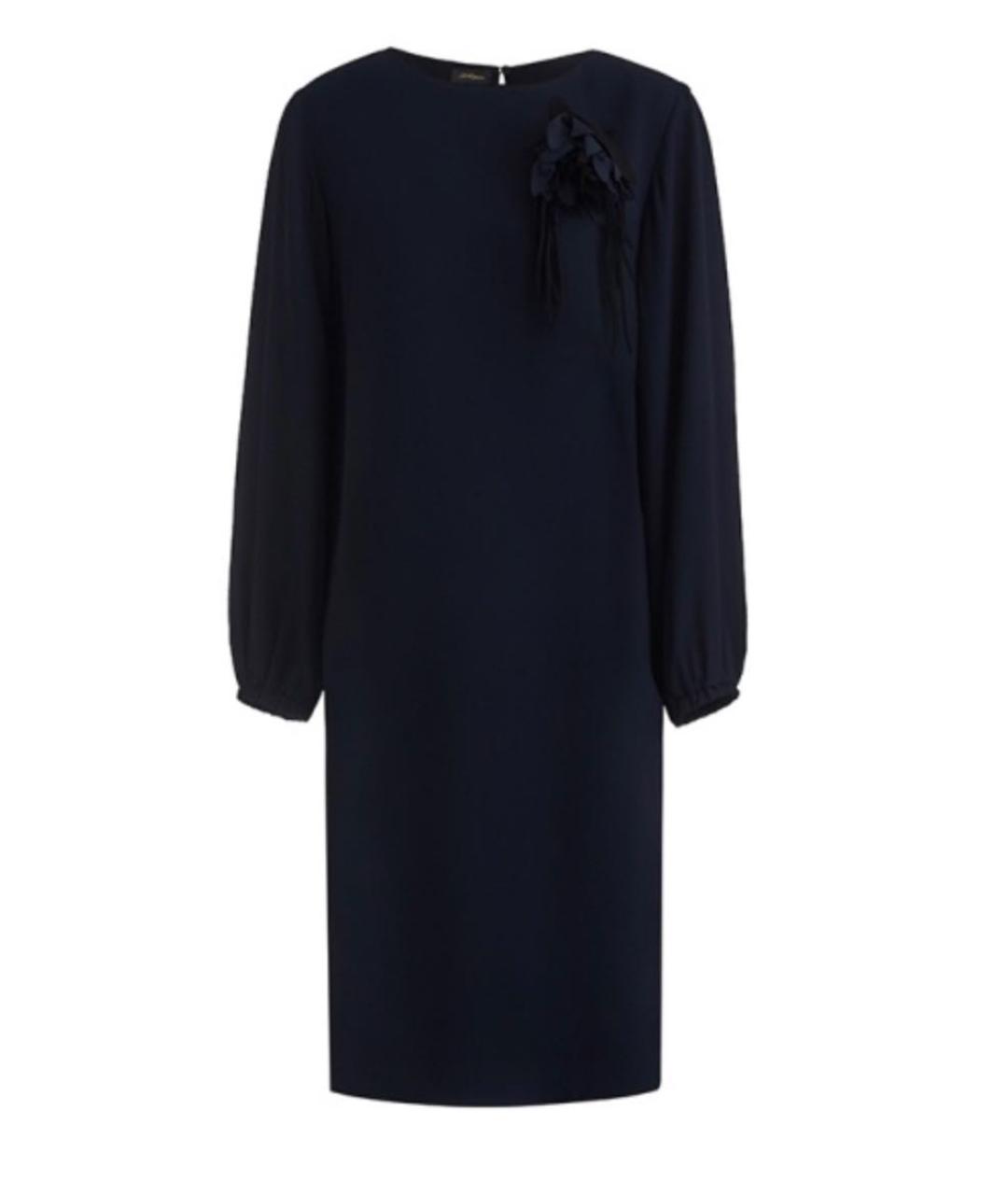 LES COPAINS Темно-синее шерстяное повседневное платье, фото 1