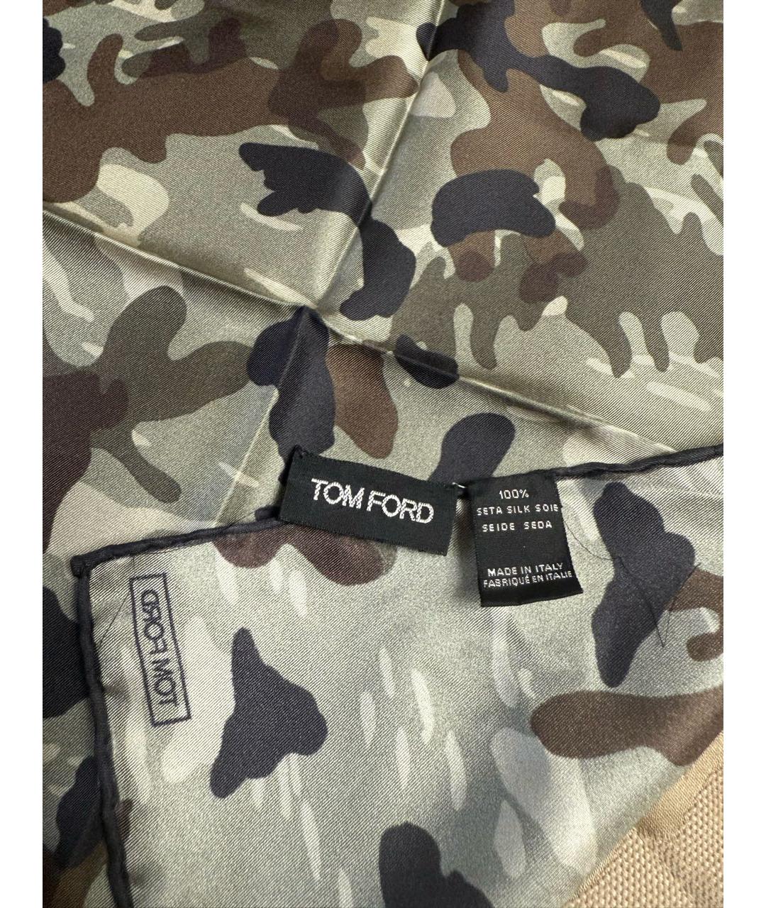 TOM FORD Хаки шелковый платок, фото 3