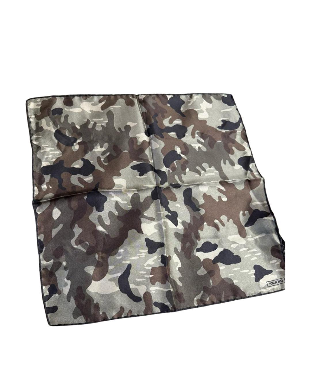 TOM FORD Хаки шелковый платок, фото 1
