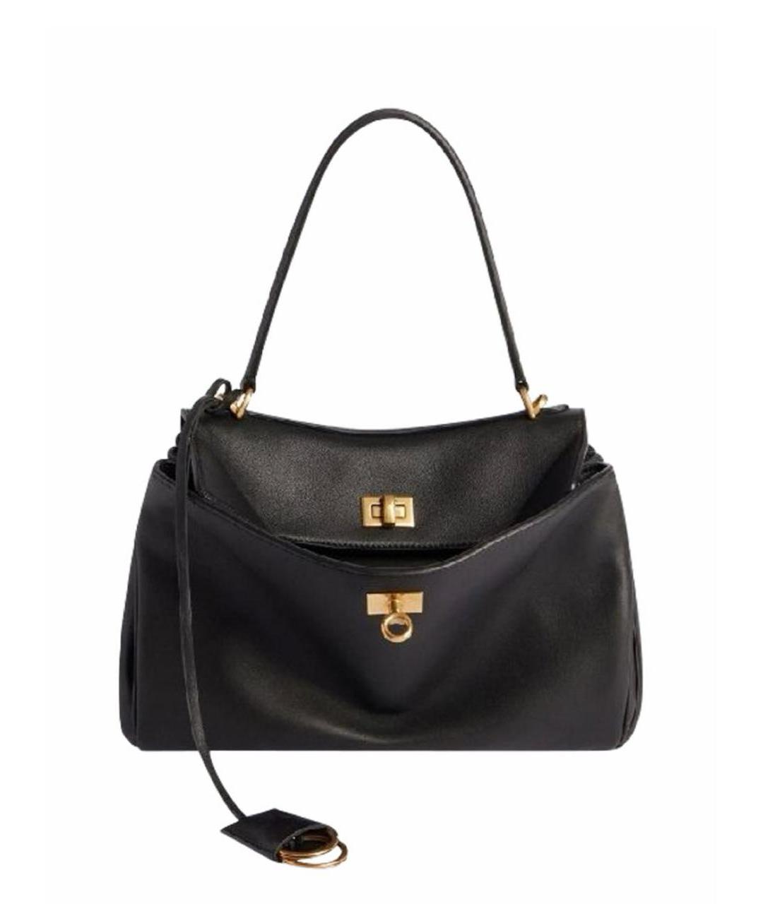 BALENCIAGA Черная кожаная сумка через плечо, фото 1