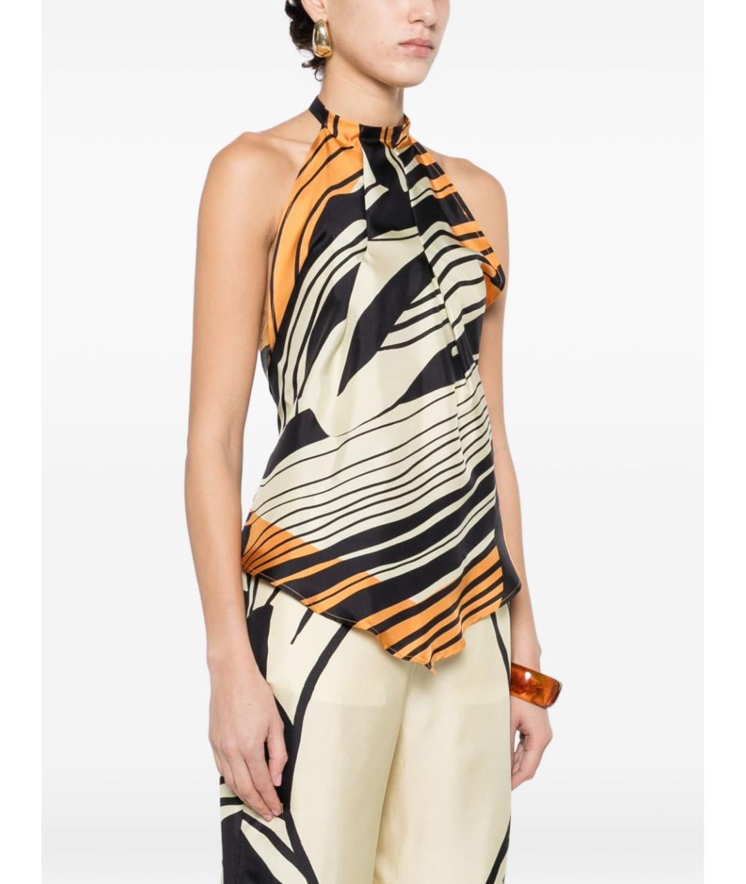 RAQUEL DINIZ Мульти шелковая майка, фото 3