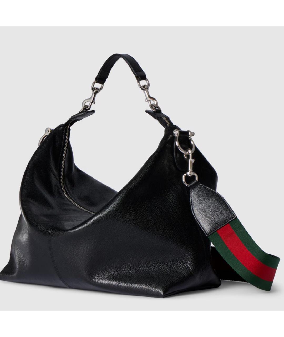 GUCCI Черная кожаная сумка тоут, фото 2