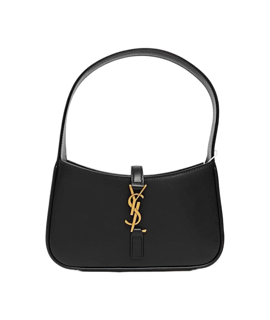 SAINT LAURENT Черная кожаная сумка с короткими ручками, фото 1