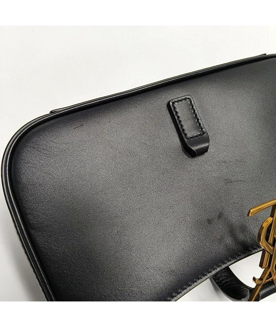 SAINT LAURENT Черная кожаная сумка с короткими ручками, фото 6