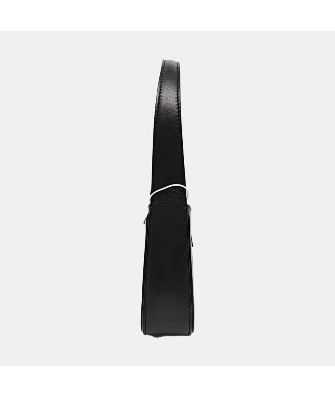 SAINT LAURENT Черная кожаная сумка с короткими ручками, фото 2