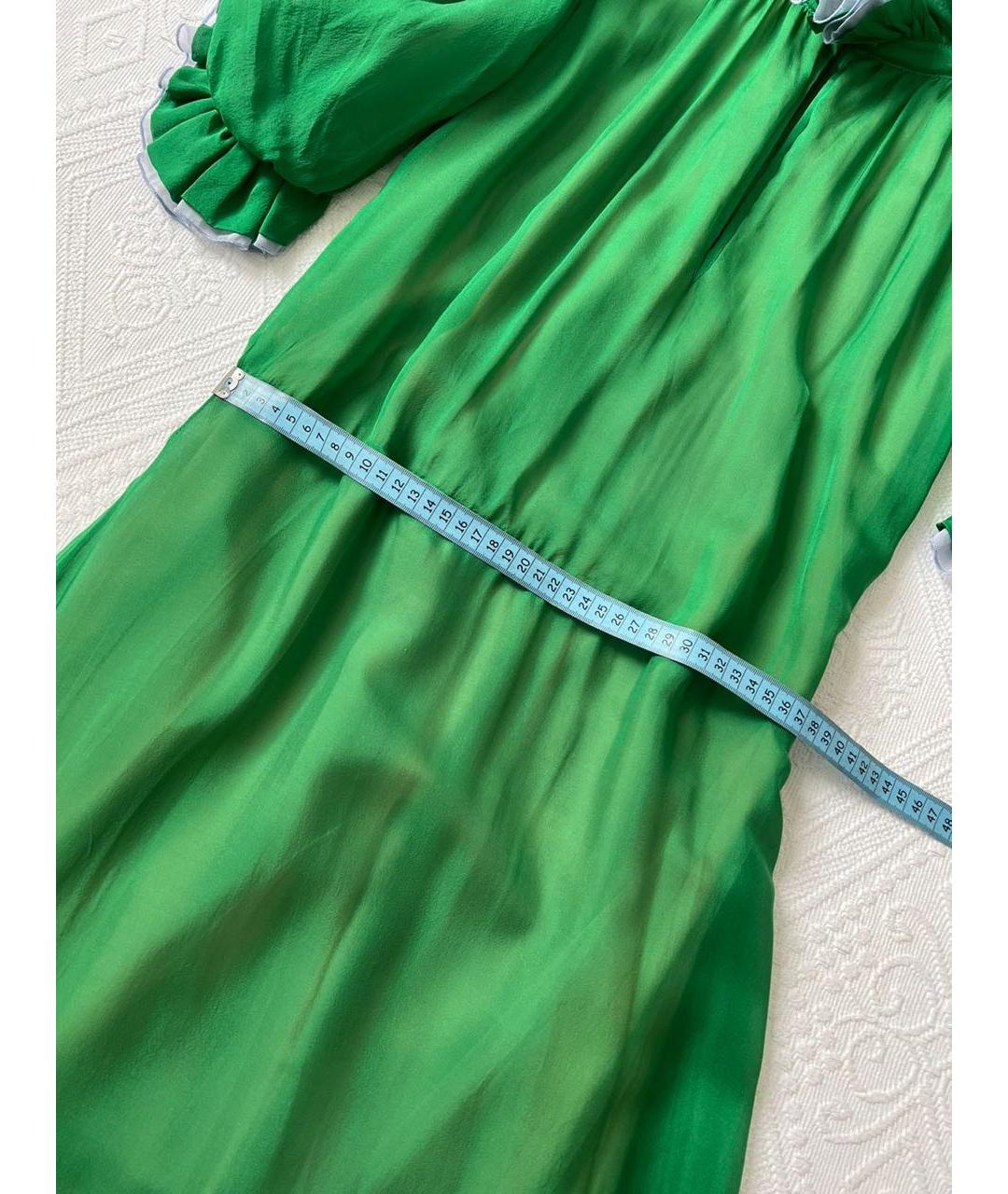 NATASHA DENONA Зеленые атласное повседневное платье, фото 4