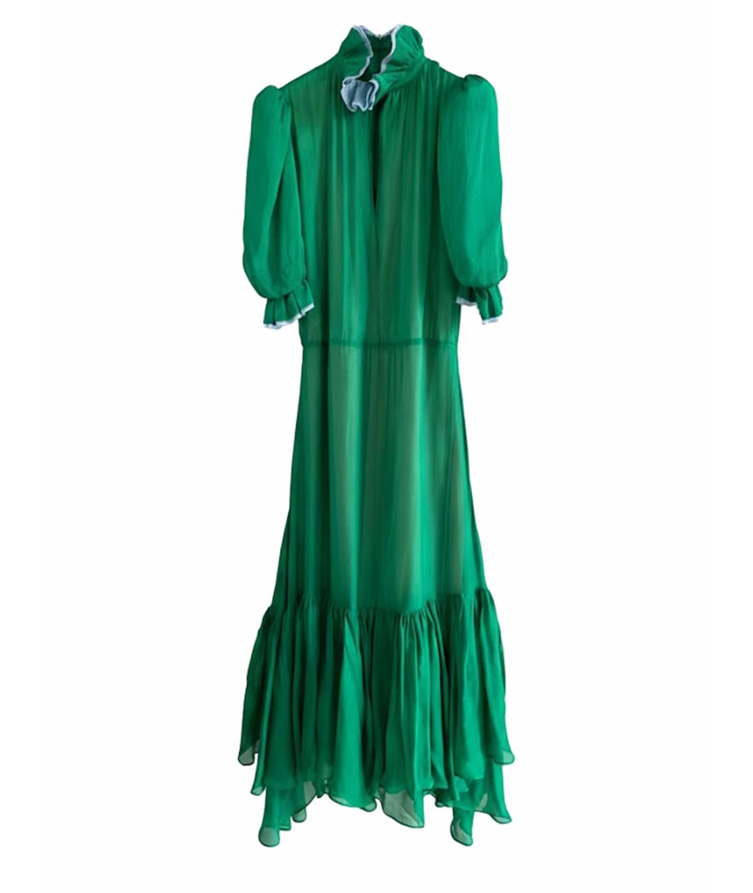 NATASHA DENONA Зеленые атласное повседневное платье, фото 1