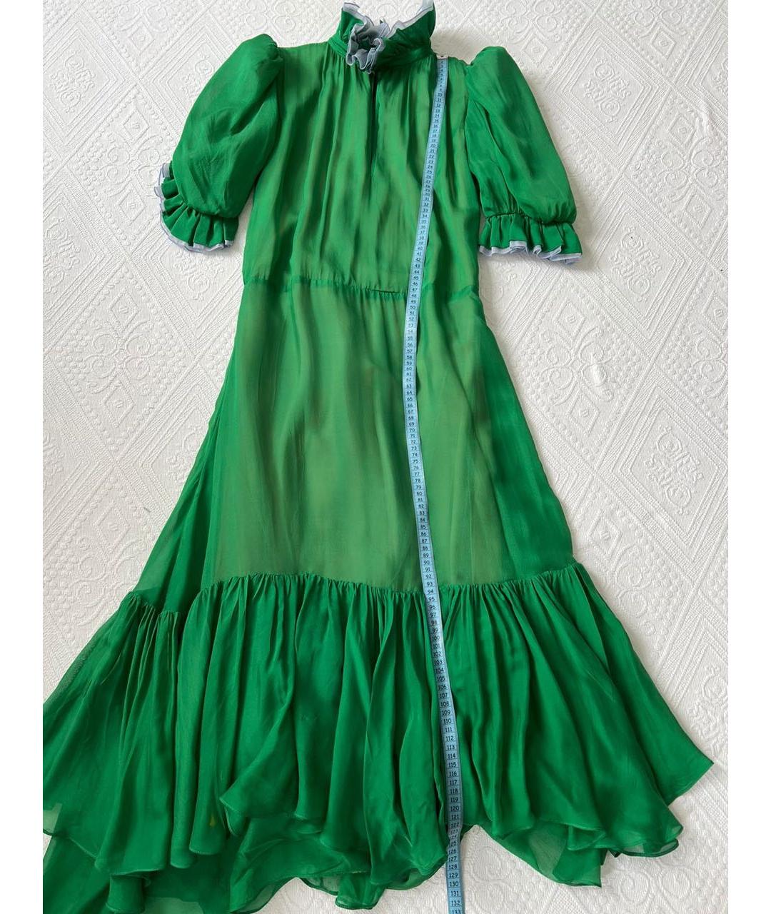 NATASHA DENONA Зеленые атласное повседневное платье, фото 5