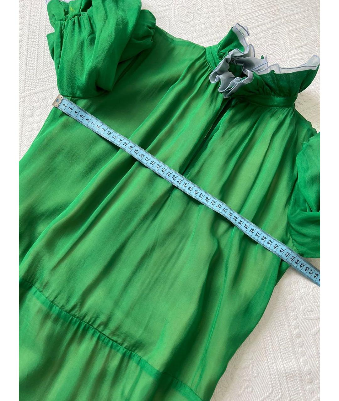 NATASHA DENONA Зеленые атласное повседневное платье, фото 6