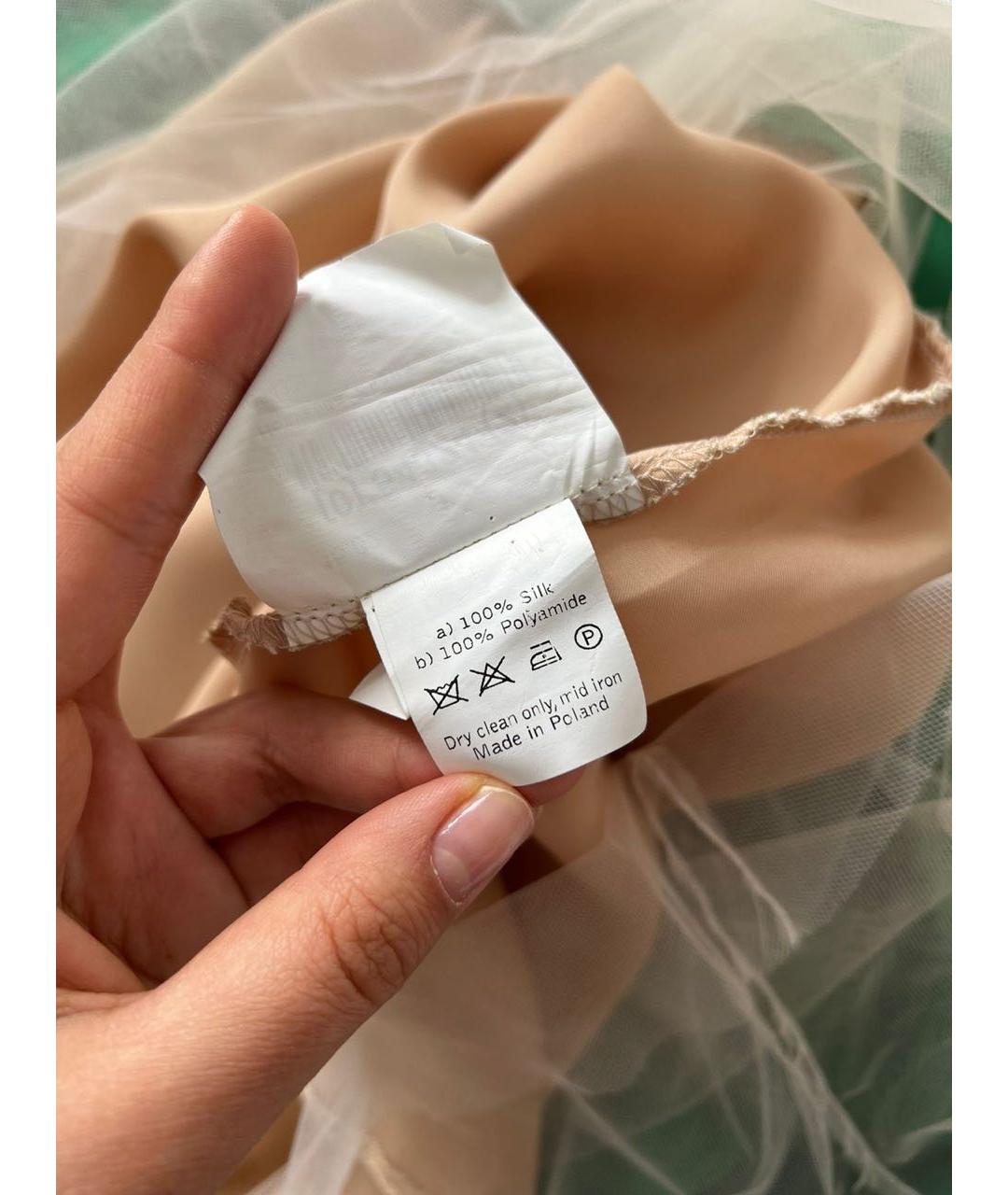 NATASHA DENONA Зеленые атласное повседневное платье, фото 2