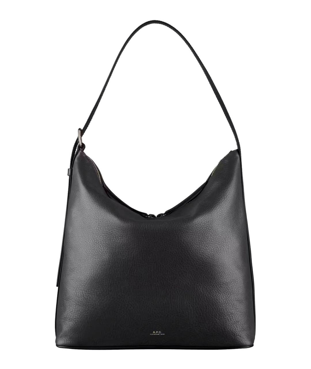 A.P.C. Черная кожаная сумка через плечо, фото 1