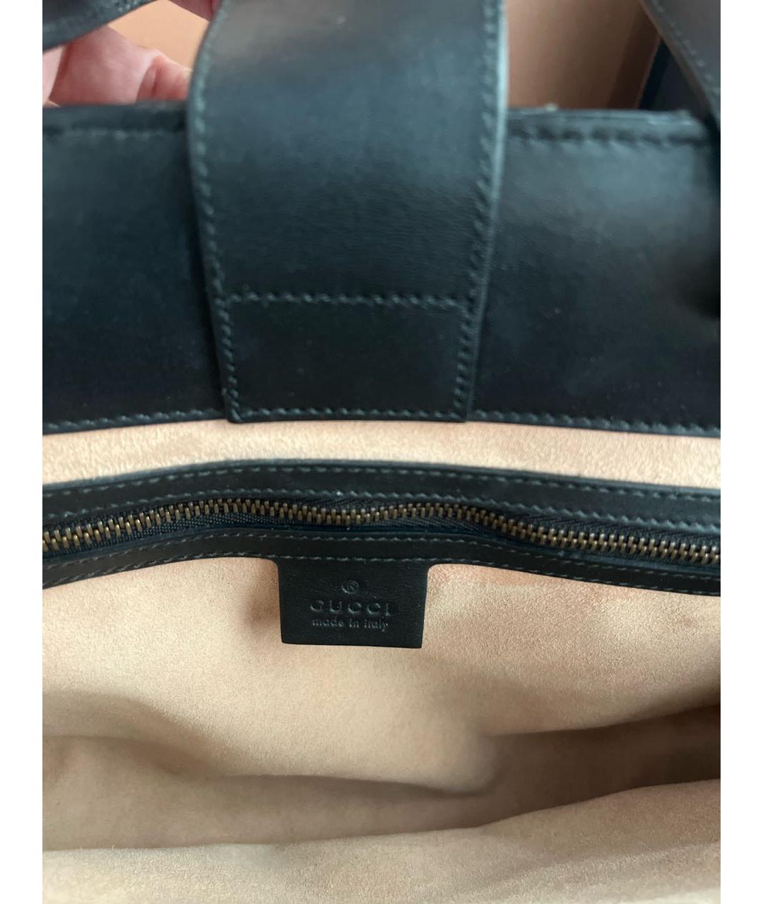 GUCCI Черная кожаная сумка с короткими ручками, фото 3