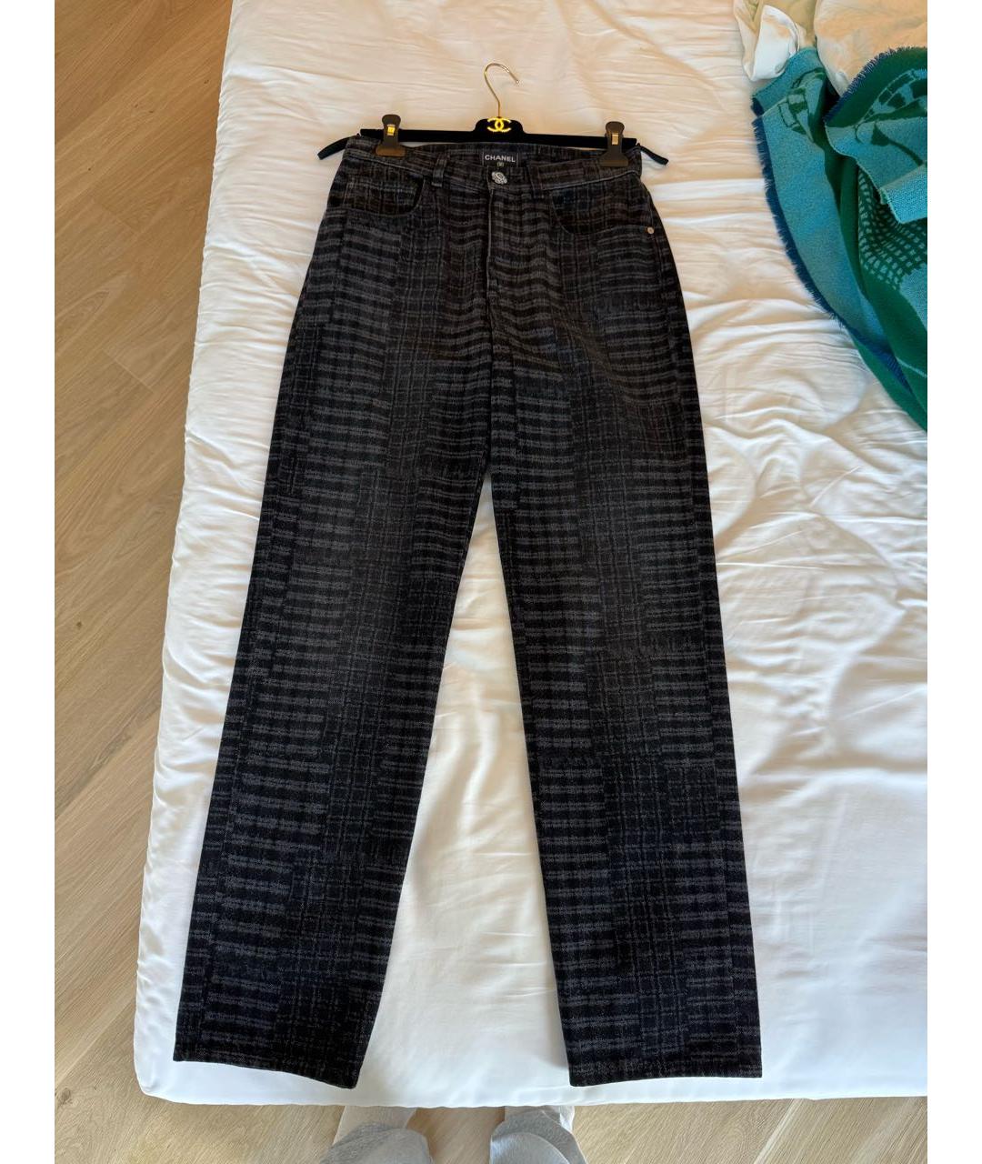 CHANEL Антрацитовые хлопковые прямые джинсы, фото 6