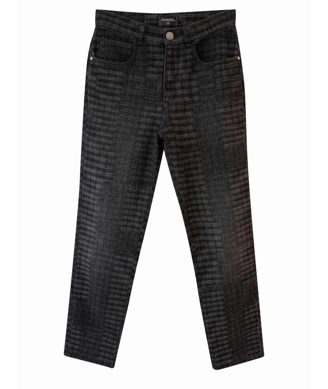 CHANEL Антрацитовые хлопковые прямые джинсы, фото 1
