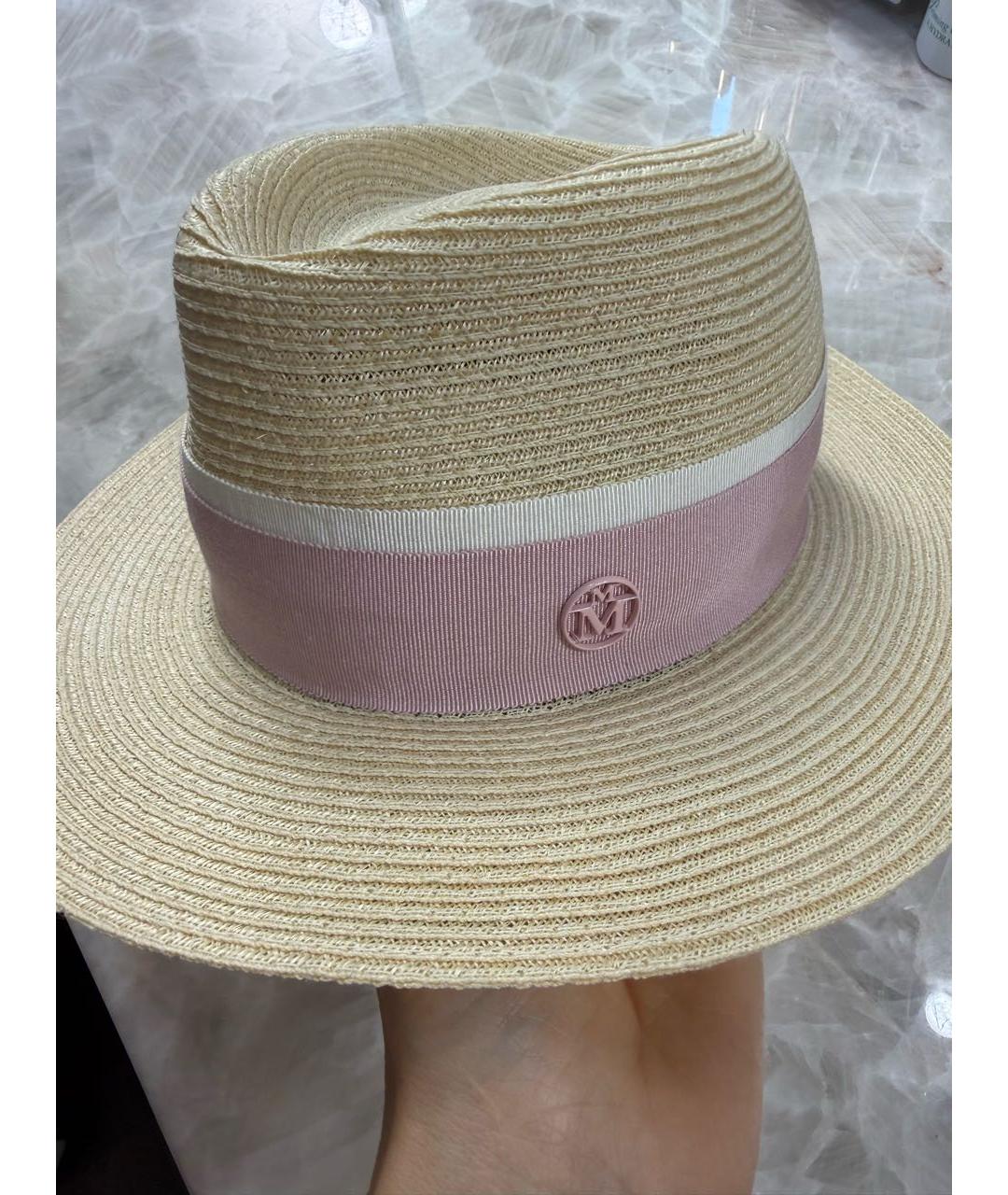 MAISON MICHEL Бежевая шляпа, фото 4
