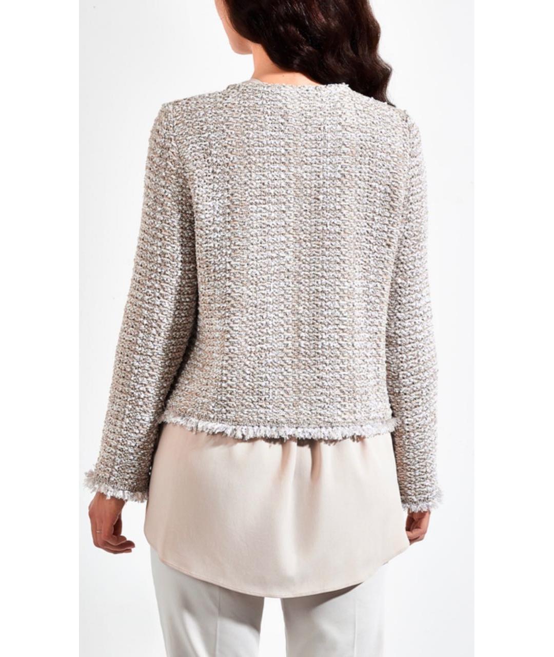 LES COPAINS Бежевый шерстяной жакет/пиджак, фото 4