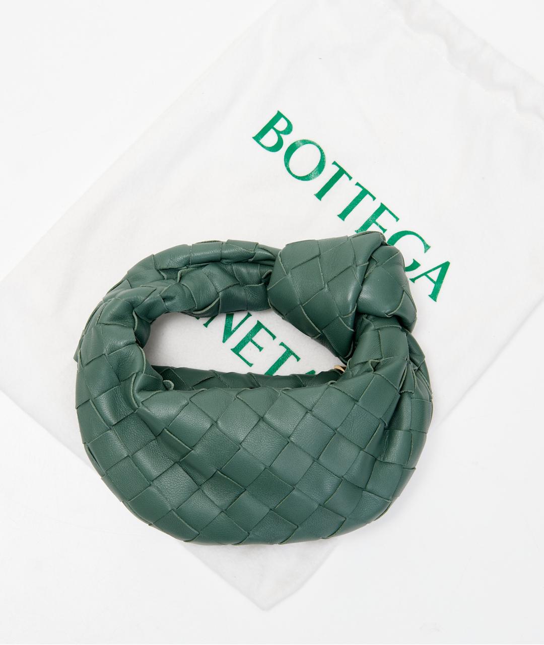 BOTTEGA VENETA Зеленая кожаная сумка с короткими ручками, фото 5