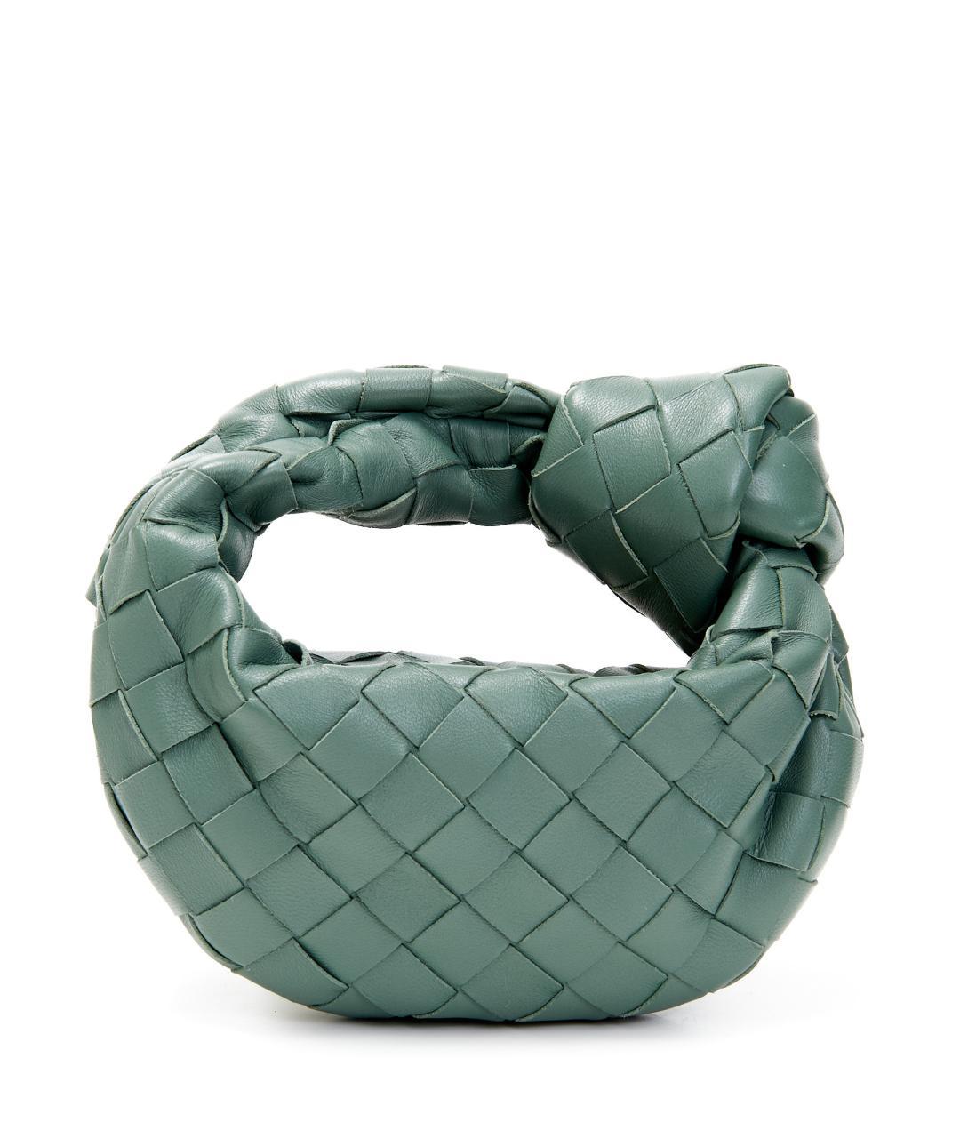 BOTTEGA VENETA Зеленая кожаная сумка с короткими ручками, фото 1
