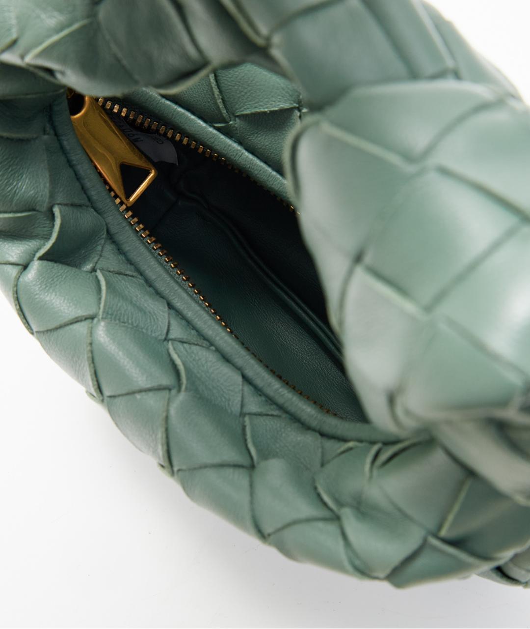 BOTTEGA VENETA Зеленая кожаная сумка с короткими ручками, фото 4
