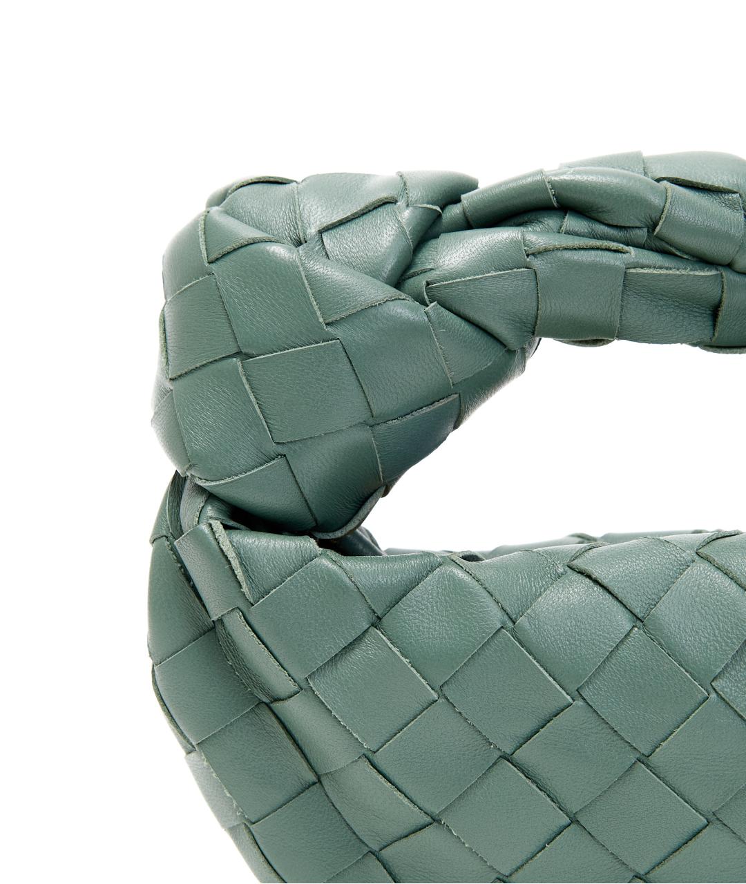 BOTTEGA VENETA Зеленая кожаная сумка с короткими ручками, фото 3
