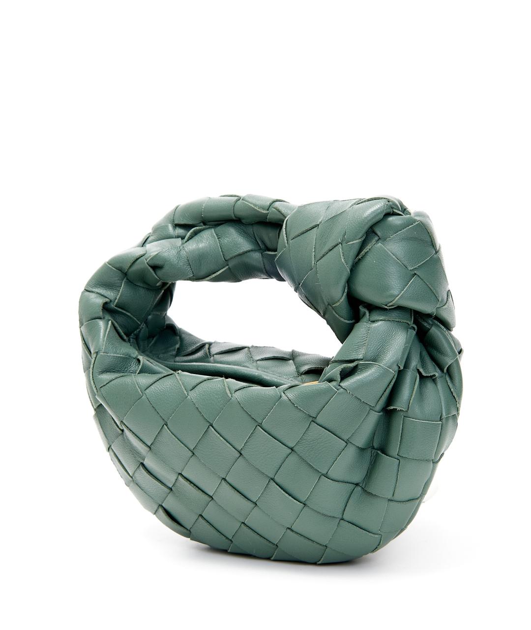 BOTTEGA VENETA Зеленая кожаная сумка с короткими ручками, фото 2