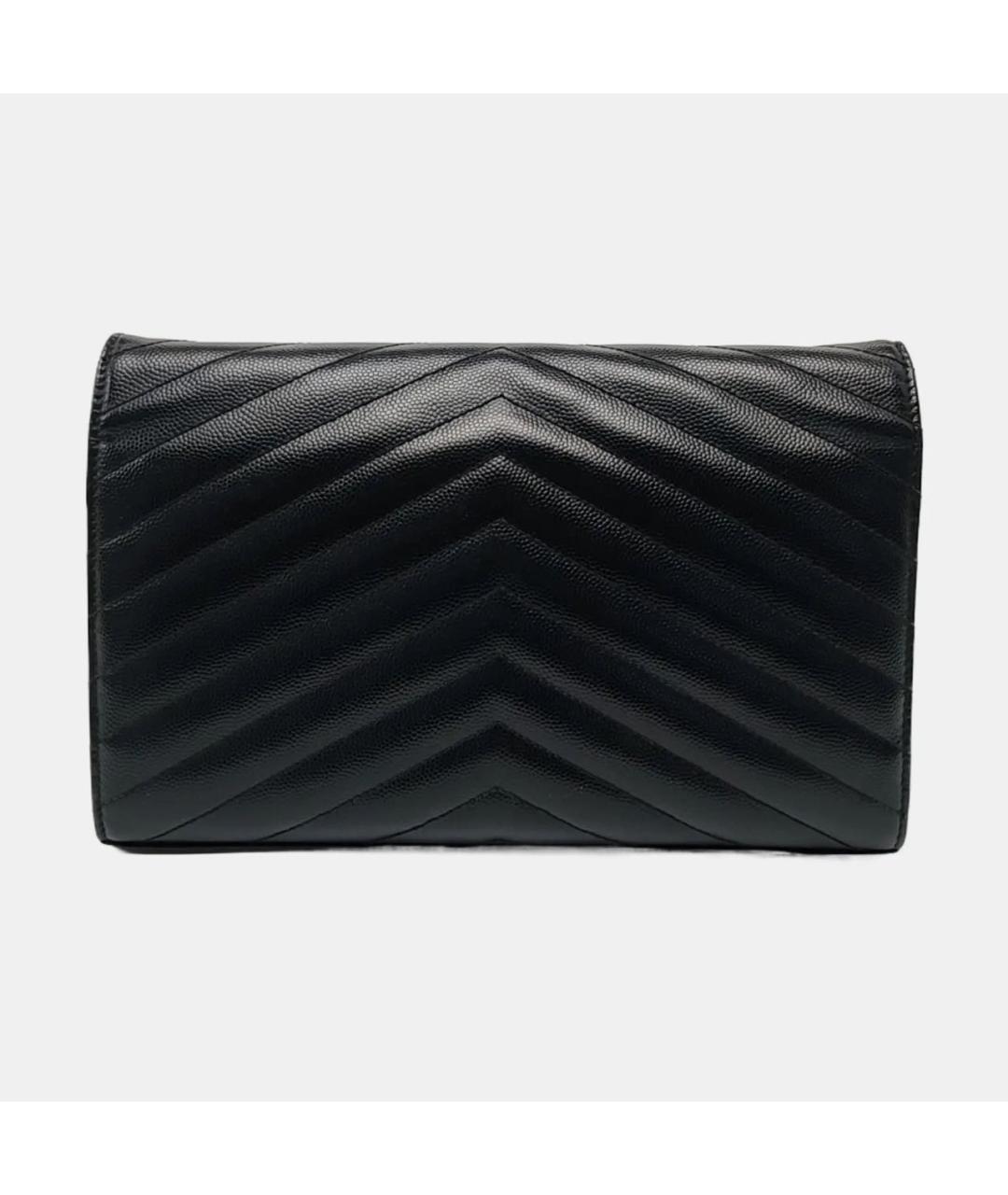 SAINT LAURENT Черная кожаная сумка через плечо, фото 4