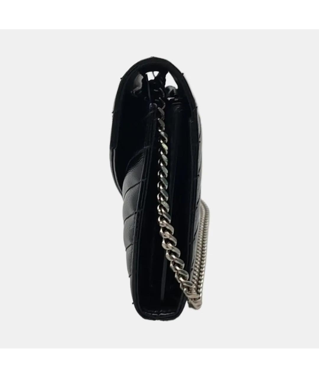 SAINT LAURENT Черная кожаная сумка через плечо, фото 2