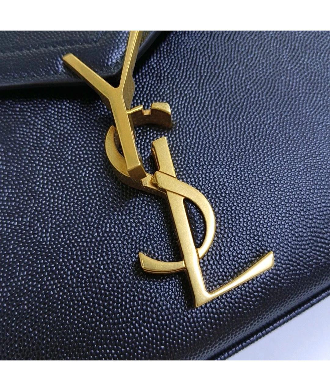 SAINT LAURENT Черная кожаная сумка через плечо, фото 7