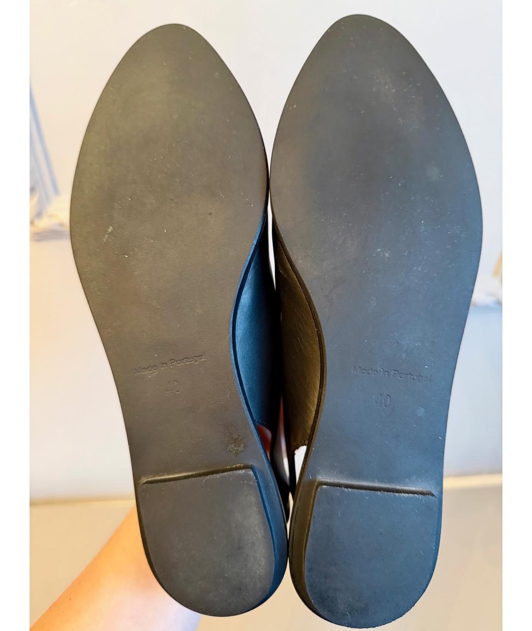 COS Черные кожаные лодочки на низком каблуке, фото 5