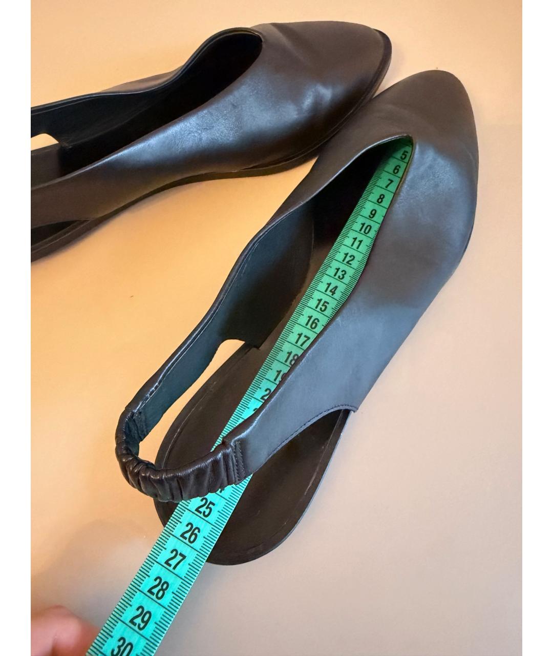 COS Черные кожаные лодочки на низком каблуке, фото 4