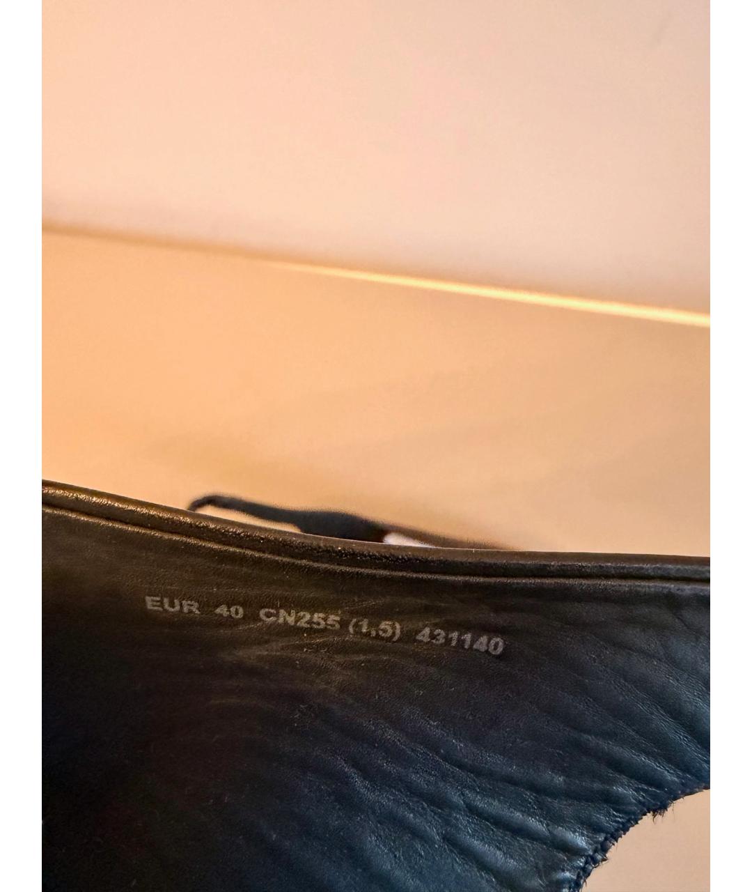 COS Черные кожаные лодочки на низком каблуке, фото 7