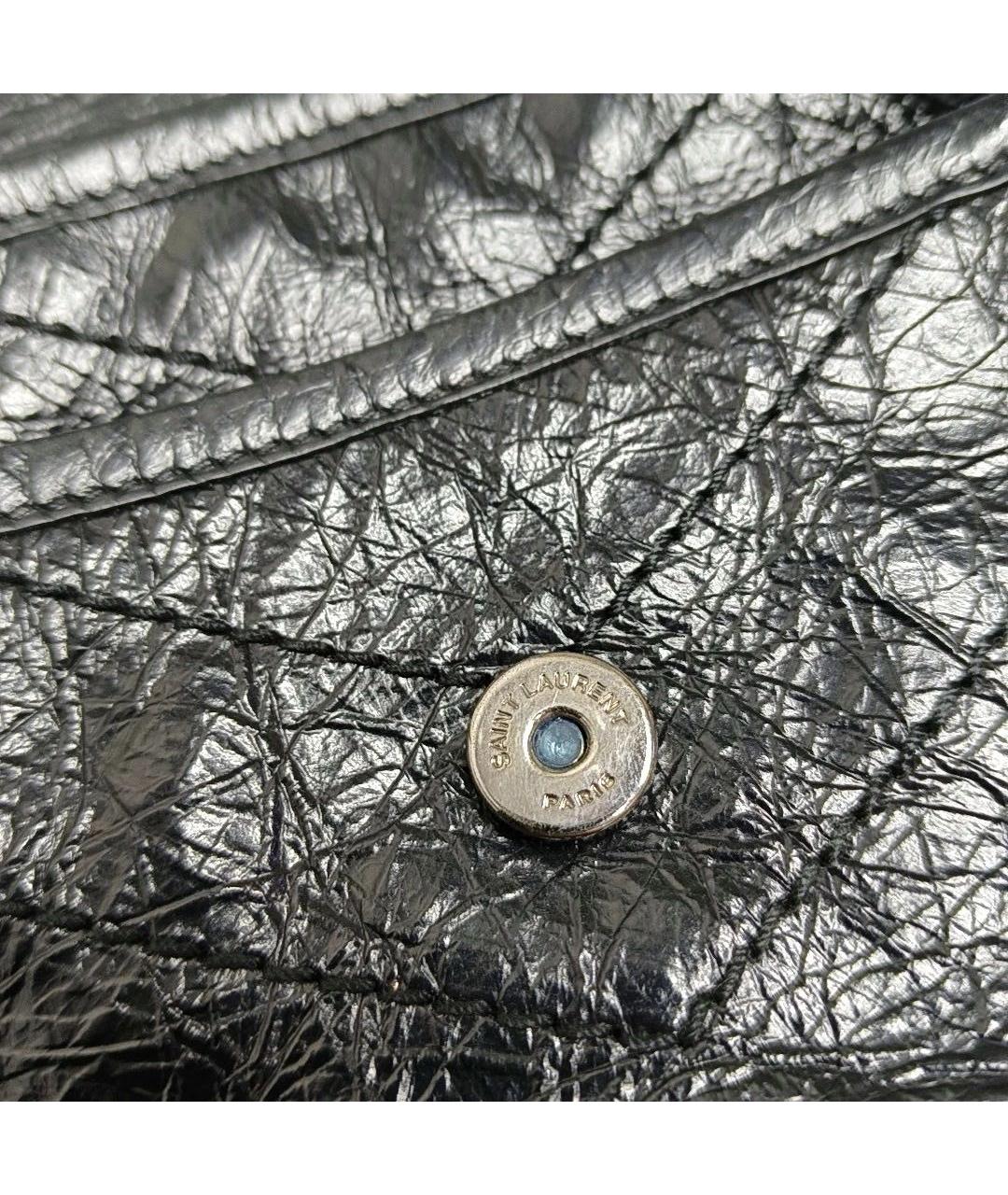 SAINT LAURENT Черная кожаная сумка через плечо, фото 7