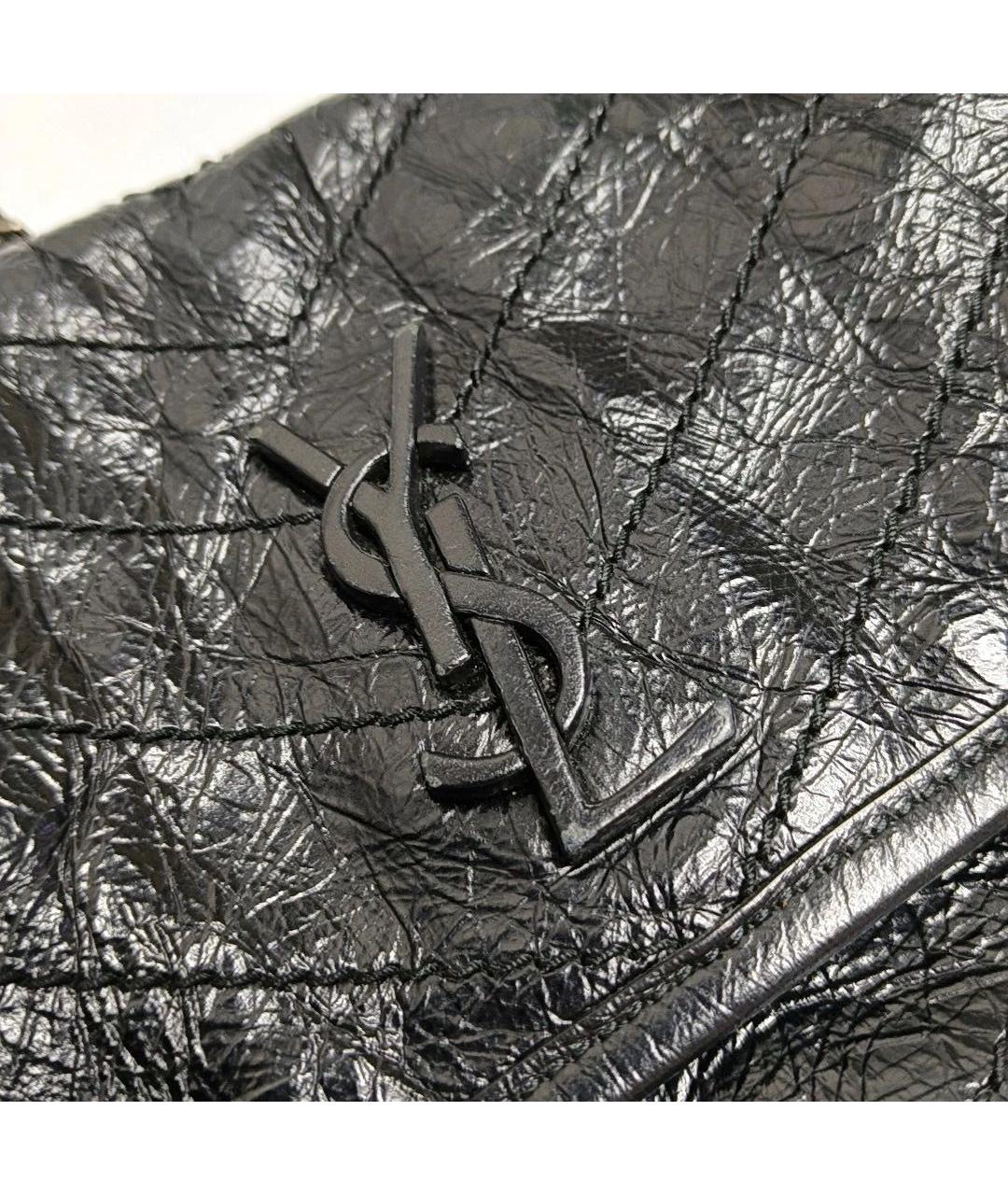 SAINT LAURENT Черная кожаная сумка через плечо, фото 6