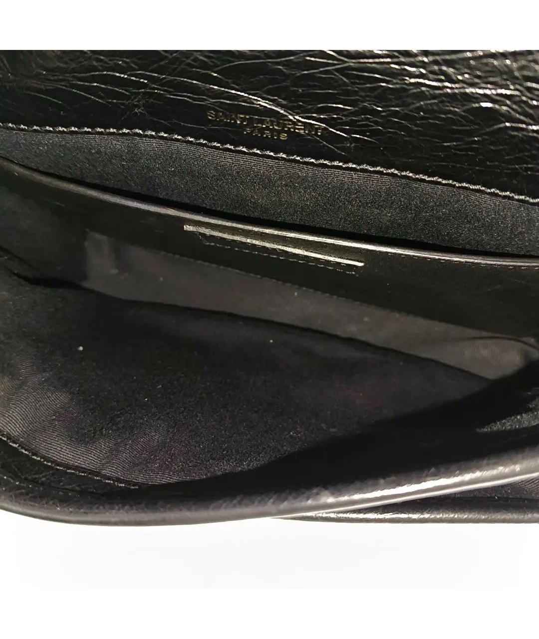 SAINT LAURENT Черная кожаная сумка через плечо, фото 5