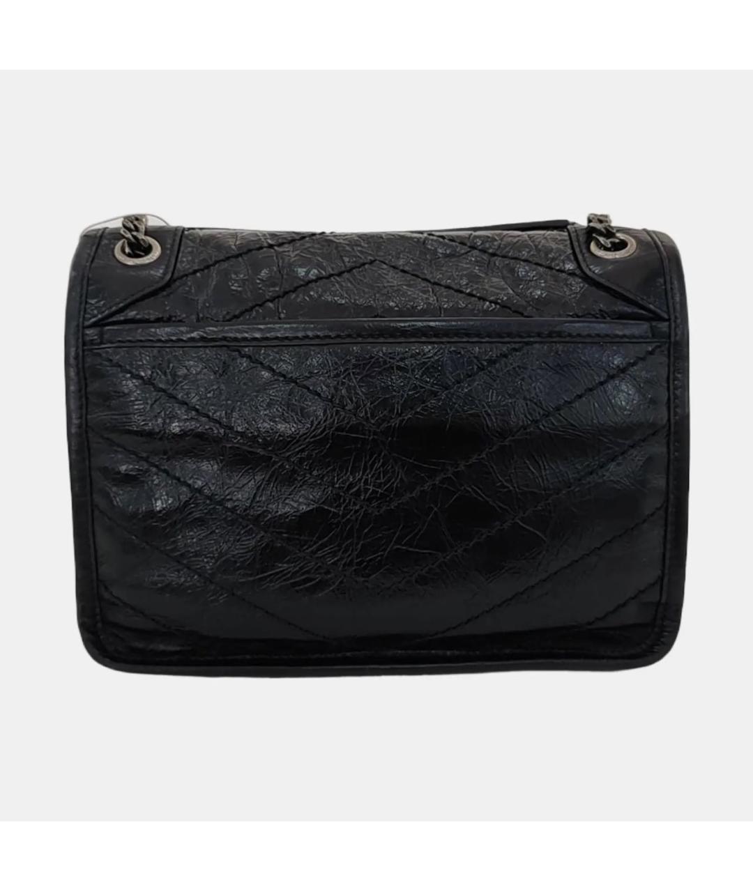 SAINT LAURENT Черная кожаная сумка через плечо, фото 4