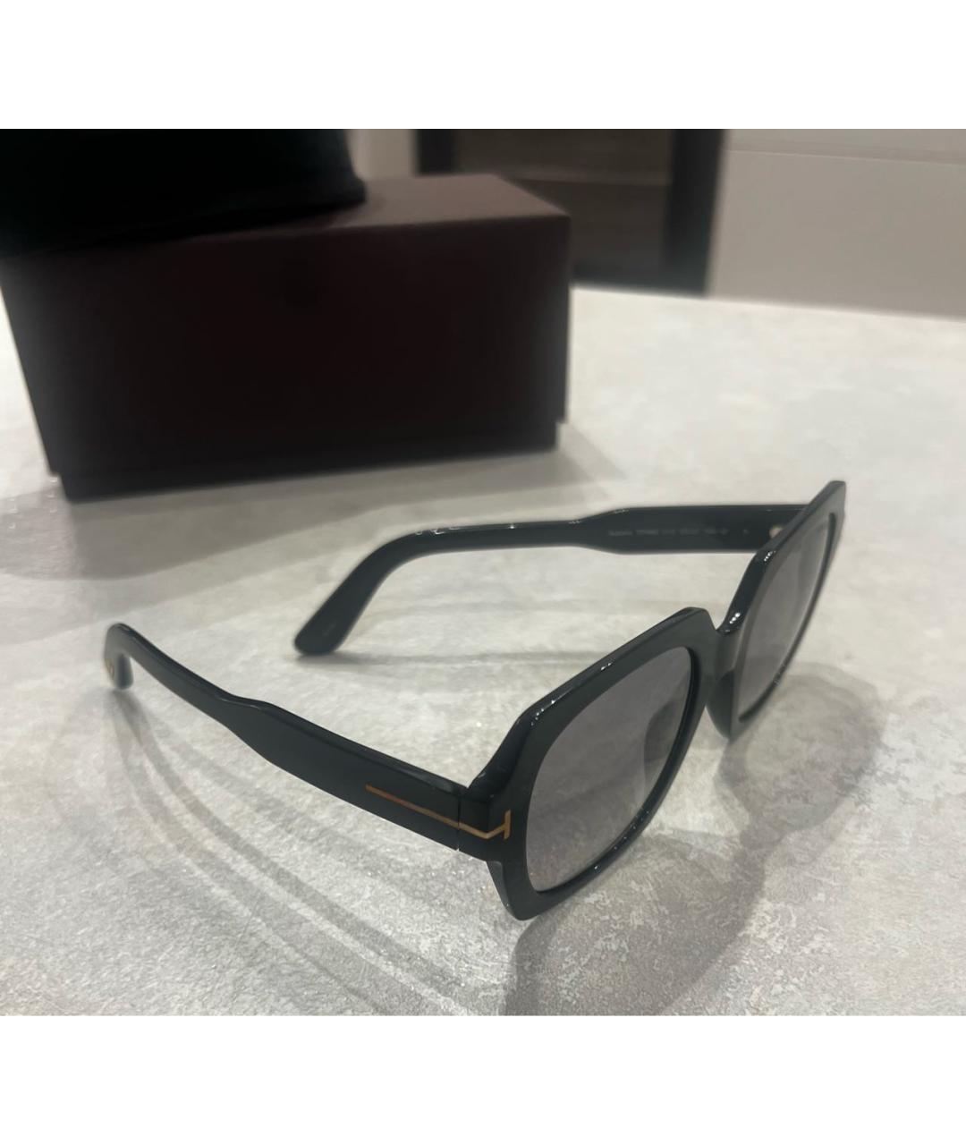 TOM FORD Черные пластиковые солнцезащитные очки, фото 7