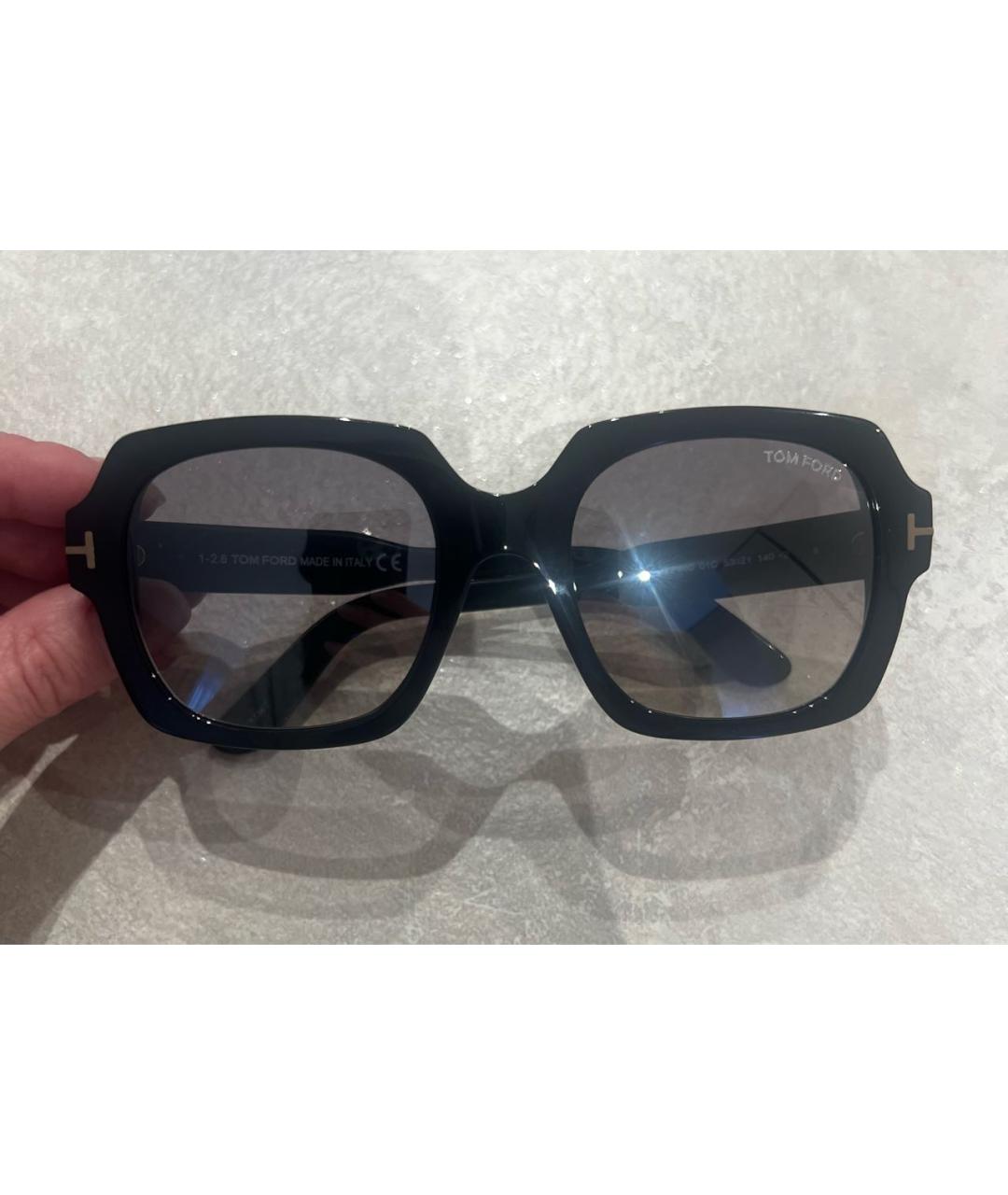 TOM FORD Черные пластиковые солнцезащитные очки, фото 8