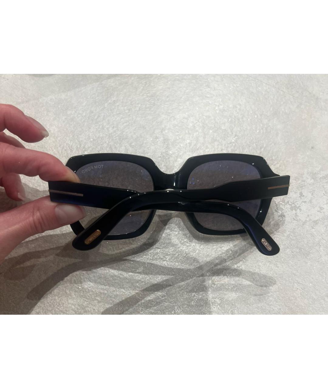TOM FORD Черные пластиковые солнцезащитные очки, фото 3