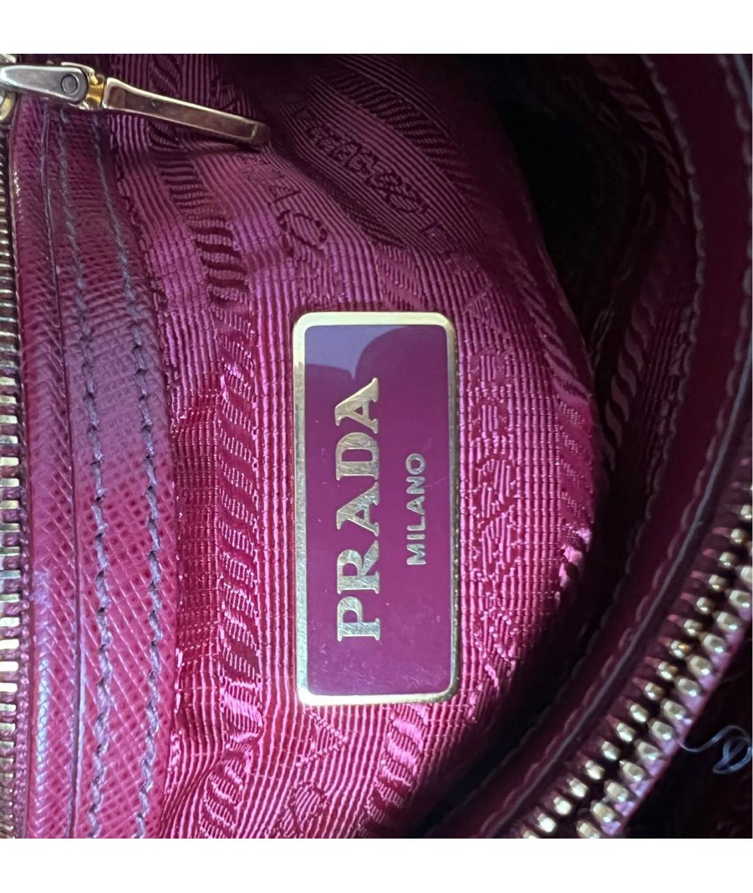 PRADA Бордовая сумка с короткими ручками, фото 5