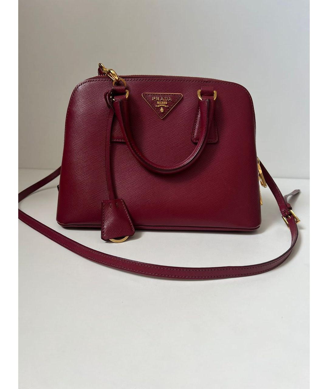 PRADA Бордовая сумка с короткими ручками, фото 9