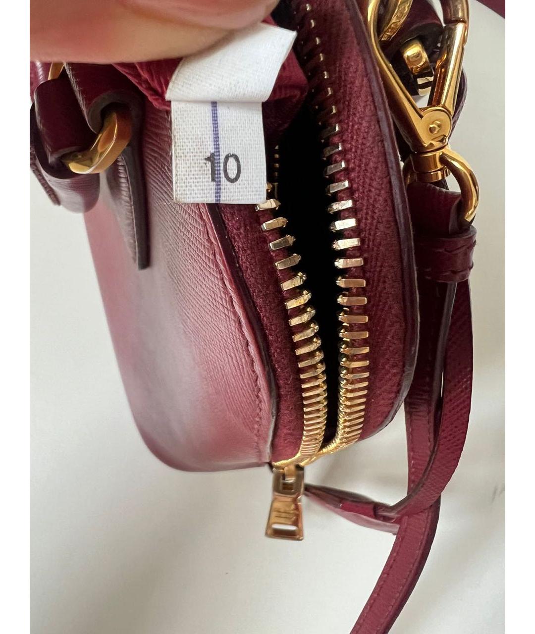 PRADA Бордовая сумка с короткими ручками, фото 7