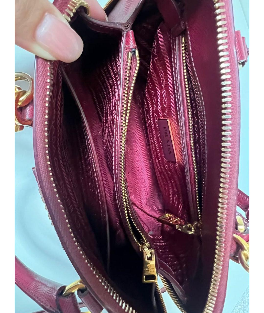 PRADA Бордовая сумка с короткими ручками, фото 8