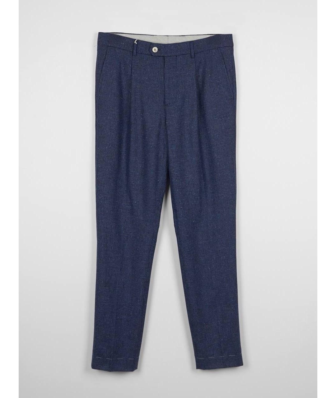 BRUNELLO CUCINELLI Синие шерстяные повседневные брюки, фото 2